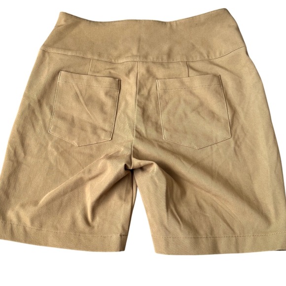 Daniele Bernstein Womens Tan High Waist‎ Zipper Shorts Casual Career Size 4 - Picture 2 of 4